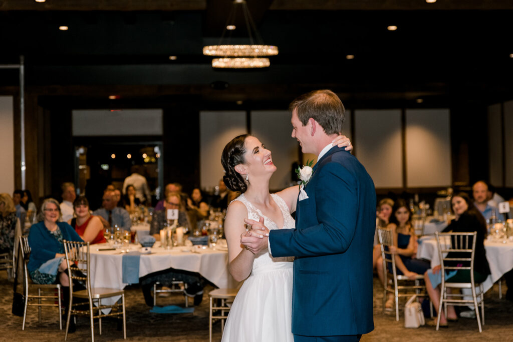 Bride and Groom's first dance at their Tattersall Distilling Wedding
