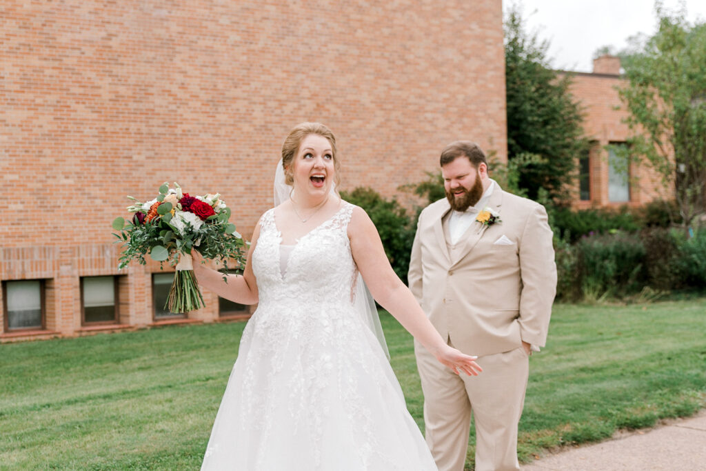 The excitement of a first look at your wedding day